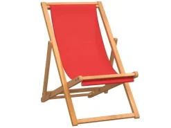 vidaXL Strandstuhl Klappbar Massivholz Teak Rot 56 x 105 x 96 cm* Online