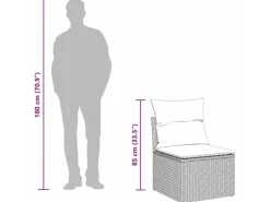 Gartenmöbel-Sets|Lounge-Gartenmöbel|vidaXL 8-Teiliges Garten-Sofa-Set mit Kissen in Schwarz aus Poly Rattan 3358665