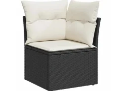 Gartenmöbel-Sets|Lounge-Gartenmöbel|vidaXL 8-Teiliges Garten-Sofa-Set mit Kissen in Schwarz aus Poly Rattan 3358665