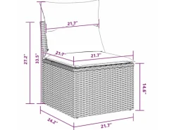 vidaXL 8-Teiliges Garten-Sofa-Set mit Kissen in aus Poly Rattan und Akazie 3361474*