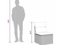 vidaXL 8-Teiliges Garten-Sofa-Set mit Kissen in aus Poly Rattan und Akazie 3361474*