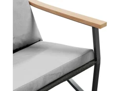 Balkonmöbel|Gartenmöbel-Sets|vidaXL 4-Tlg Balkonmöbel Set mit Kissen Schwarz Stahl 4009305