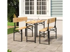 vidaXL 3-Tlg Biertisch-Set Klappbar Massivholz Tanne 363112* Online