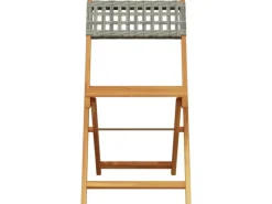 Balkonmöbel|vidaXL 3-tlg Bistro-Set Grau Poly Rattan und Massivholz Modell 1