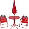 vidaXL 3-tlg Garten-Bistro-Set für Kinder mit Sonnenschirm Rot* Best