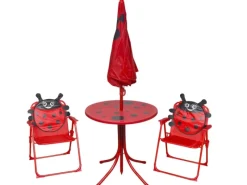 vidaXL 3-tlg Garten-Bistro-Set für Kinder mit Sonnenschirm Rot* Best