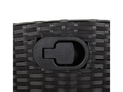 Balkonmöbel|vidaXL 5-tlg Garten-Essgruppe mit Kissen Schwarz Poly Rattan Modell 113