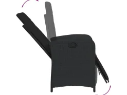 Balkonmöbel|vidaXL 5-tlg Garten-Essgruppe mit Kissen Schwarz Poly Rattan Modell 113