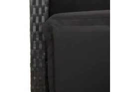 Balkonmöbel|vidaXL 5-tlg Garten-Essgruppe mit Kissen Schwarz Poly Rattan Modell 113