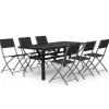 vidaXL 7-tlg Garten-Essgruppe Grau und Schwarz Modell 6* Best