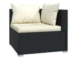 Auflagenboxen|vidaXL 6-tlg Garten-Lounge-Set mit Kissen Poly Rattan Schwarz Modell 57