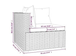 Auflagenboxen|vidaXL 6-tlg Garten-Lounge-Set mit Kissen Poly Rattan Schwarz Modell 57