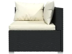 Auflagenboxen|vidaXL 6-tlg Garten-Lounge-Set mit Kissen Poly Rattan Schwarz Modell 57