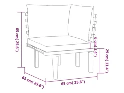 vidaXL 4-tlg Garten-Lounge-Set mit Kissen Massivholz Akazie Modell 4* New