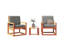 vidaXL 3-Tlg Garten-Lounge-Set Wachs Massivholz Kiefer 844646* Sale