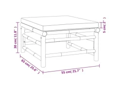 vidaXL 3-tlg Garten-Lounge-Set mit Taupe Kissen Bambus* Discount