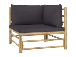 vidaXL 8-tlg Garten-Lounge-Set mit Dunkelgrauen Kissen Bambus Modell 3* Best