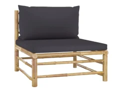 vidaXL 8-tlg Garten-Lounge-Set mit Dunkelgrauen Kissen Bambus Modell 3* Best