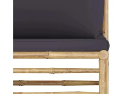 vidaXL 8-tlg Garten-Lounge-Set mit Dunkelgrauen Kissen Bambus Modell 3* Best