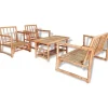 vidaXL 4-tlg Garten-Lounge-Set mit Auflagen Bambus*