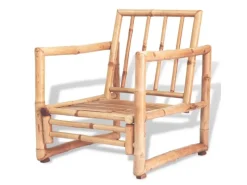 vidaXL 4-tlg Garten-Lounge-Set mit Auflagen Bambus*