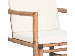vidaXL 4-tlg Garten-Lounge-Set mit Auflagen Bambus*