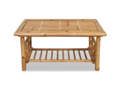 vidaXL 4-tlg Garten-Lounge-Set mit Auflagen Bambus*