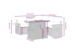 vidaXL 6-tlg Garten-Sofagarnitur mit Kissen Beige Poly Rattan Modell 398* Clearance