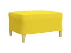 vidaXL 4-Tlg Sofagarnitur mit Fußhocker Hellgelb Stoff 2162855* Discount