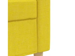 vidaXL 4-Tlg Sofagarnitur mit Fußhocker Hellgelb Stoff 2162855* Discount