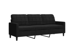 vidaXL 4-Tlg Sofagarnitur mit Kissen Schwarz Samt 2157826* Outlet