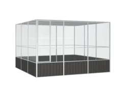 vidaXL Vogelkäfig Anthrazit 302,5x324,5x211,5 cm Verzinkter Stahl*