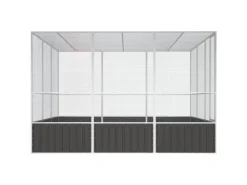 vidaXL Vogelkäfig Anthrazit 302,5x324,5x211,5 cm Verzinkter Stahl*