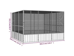 vidaXL Vogelkäfig Anthrazit 302,5x324,5x211,5 cm Verzinkter Stahl*