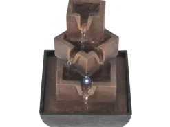 Brunnenpumpe|Gartenbrunnen|vidaXL Zimmerbrunnen mit LED Polyresin Grau und Braun