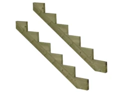 2er Set Treppenwange 6 Stufen aus KDI Holz für Gartentreppen 102cm*Vinuovo Outlet