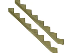 Vinuovo Gartenspielgeräte|Mülltonnenboxen|2er Set Treppenwange 8 Stufen aus KDI Holz für Gartentreppen 136cm