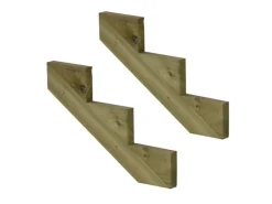 Vinuovo Gartenspielgeräte|2er Set Treppenwange 3 Stufen aus KDI Holz für Gartentreppen 51cm