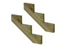 Vinuovo Gartenspielgeräte|2er Set Treppenwange 3 Stufen aus KDI Holz für Gartentreppen 51cm