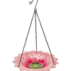 Vogeltränke Hängend Glas Blume Rosa Ø 23 cm* Sale