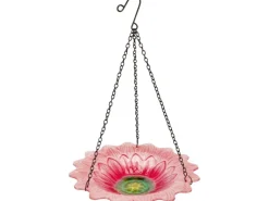 Vogeltränke Hängend Glas Blume Rosa Ø 23 cm* Sale