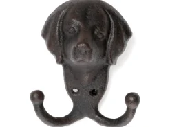 Wandhaken Hund mit 2 Haken aus Gusseisen in Schwarz 12,5 cm* Best