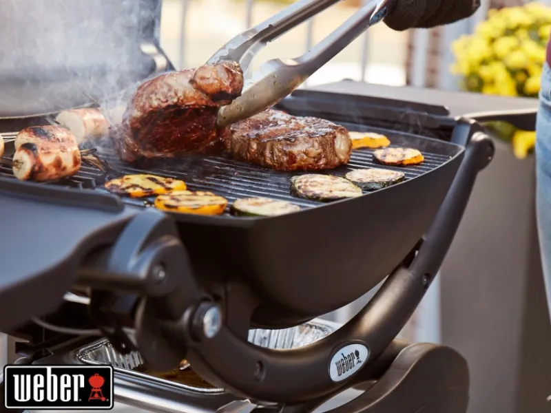 Gasgrill Q 1200 mit 1 Brenner & Rollwagen Schwarz*Weber Hot