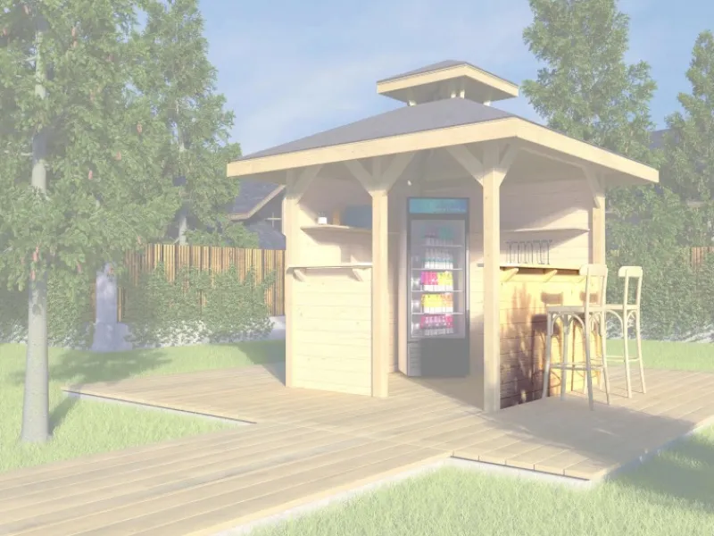 Weka Gartenlauben|Bausatz Tresenwand 28 mm Natur für Pavillon Gartenoase 651 Gr. 1