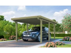 Weka Motorroller|Flachdach-Einzelcarport 617 Gr.1 mit PVC-Dachplatten 322 cm x 512 cm