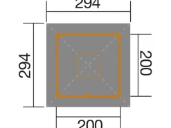 Weka Pavillons|Gartenlauben|Freizeitlaube Rimini Spar-Set 218 cm x 218 cm