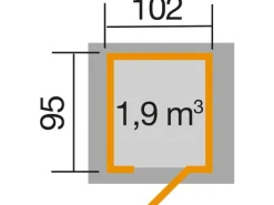 Weka Kaminholzregale|Gartenhaus 367 BxT: 102 cm x 95 cm
