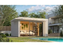 Kinder Weka Kinder-Gartengeräte|Gartenhaus Amberley Schiebetür 2 Fenster 400 cm x 400 cm