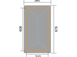 Weka Gartenlauben|Gartenoase 651 B Spar-Set Inkl. Dachschindeln 678 cm x 380 cm Rot