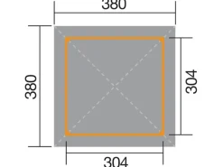 Weka Gartenlauben|Gartenoase 651 Spar-Set Inkl. Dachschindeln 380 cm x 380 cm Rot
